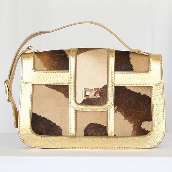 Lambertson Truex / Brown Animal Print / Gold Trim - Picture 2 of 9